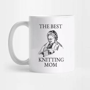 THE BEST KNITTING CRAFTS MOM LINE ART SIMPLE VECTOR STYLE, MOTHER OLD TIMES Mug